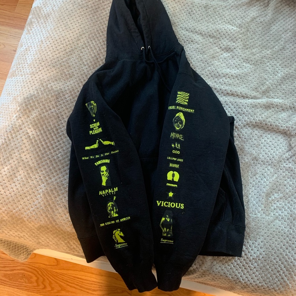 SUPREME HOODIE 10/10 black